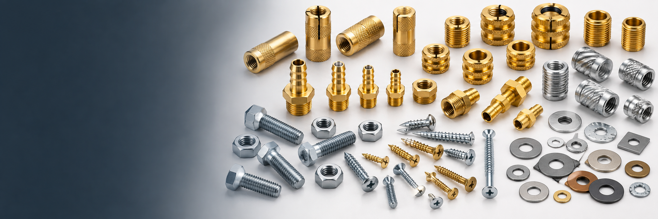 Brass fasteners, nuts, bolts, anchors, precision washers and screws
